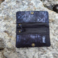 Tobacco Pouch Berlin in Leather blue and black cotton
