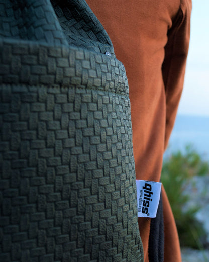 Drawstring Bag in vegan Leather Labyrinth Green