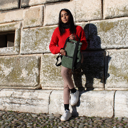 Backpack mod. Moon in vegan Leather Freedom Green